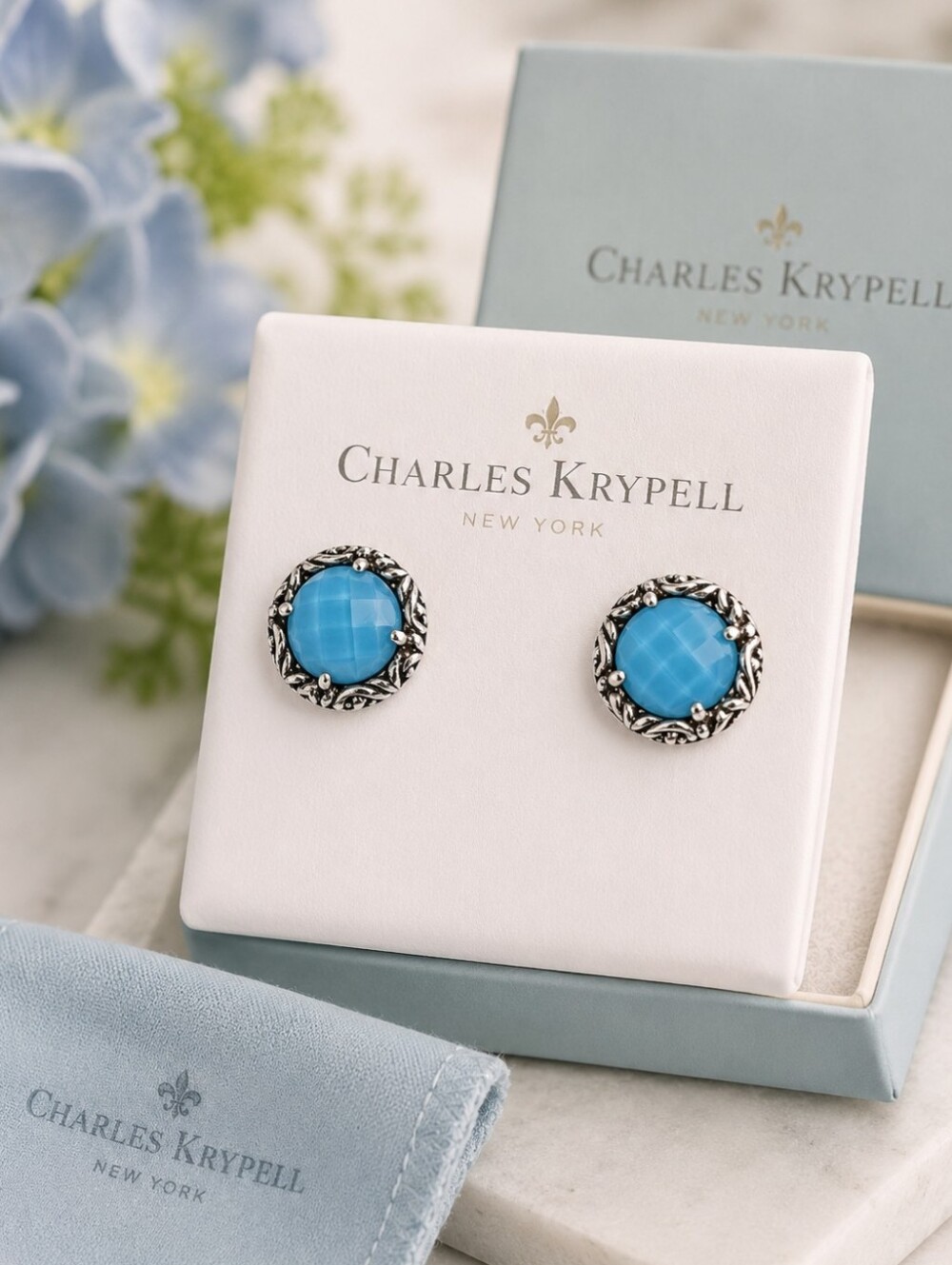 Charles Krypell Turquoise Studs